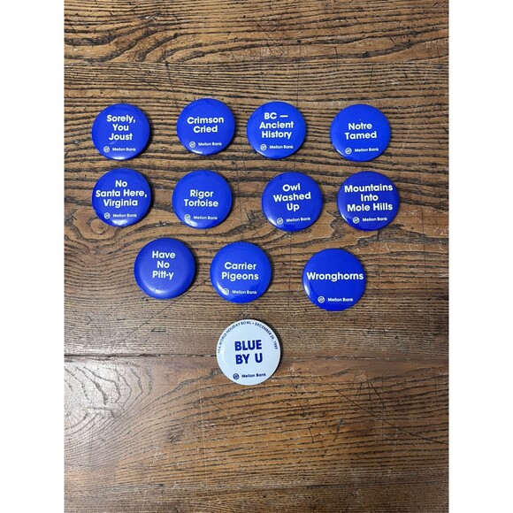 Mellon bank Other - 1989 PENN STATE MELLON BANK COMPLETE FOOTBALL SEASON SLOGAN BUTTON SET